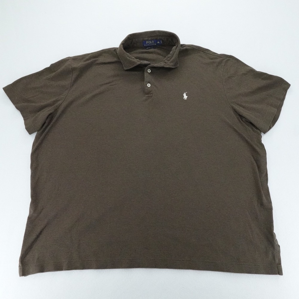 Polo Ralph Lauren Polo Shirt Mens 2XL Brown Pima Soft Touch Golf Preppy Pony
